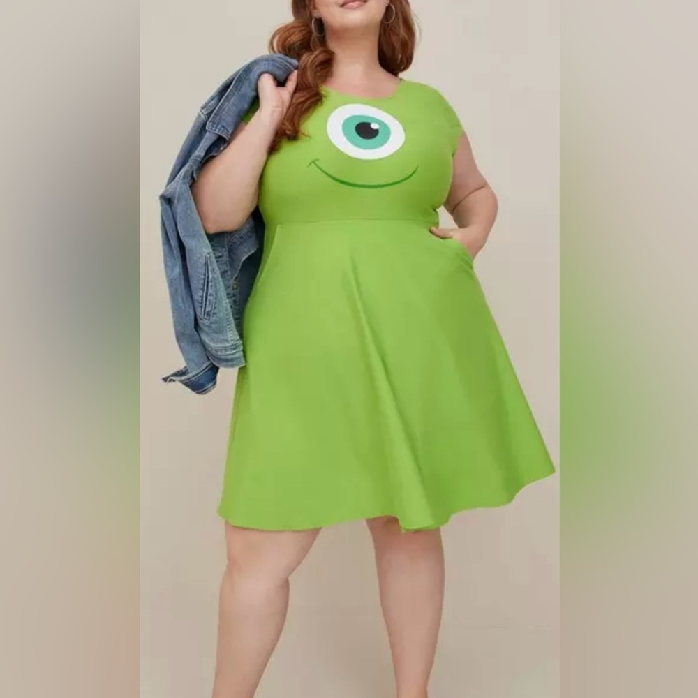 NWOT Torrid Pixar’s Monster Inc Mike Wazowski cosplay skater dress size 5X